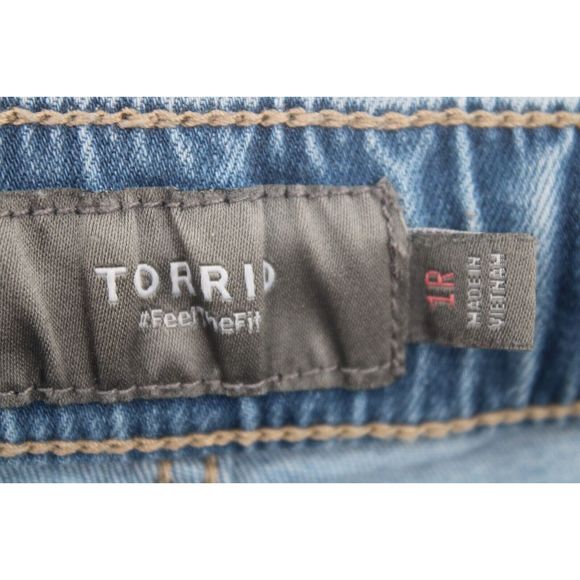 Torrid Womens Jeans Size 1R 1X Blue Light Wash Denim Jeggings Drawstring - Picture 5 of 6